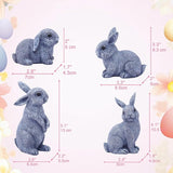 Nacome Bunny Statues for Outdoor Easter Decor: Outside Set of 4 Rabbit Fairy Garden Sculptures for Lawn Porch Patio Balcony Yard Ornaments - Gifts for Mom Grandma