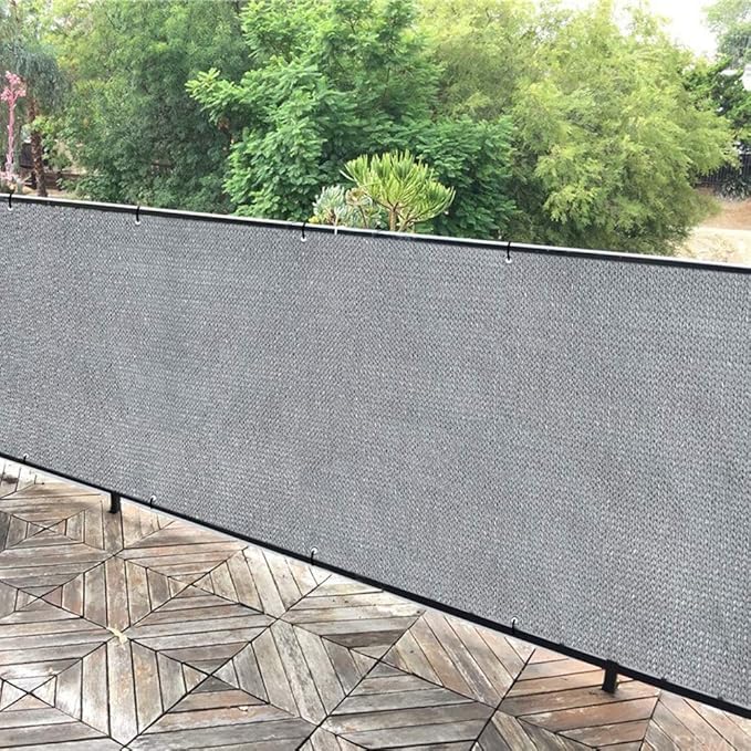 Elegant Privacy Screen for Backyard Fence, Pool, Deck, Patio, Balcony and Outdoor Paneling - Include Zip Ties (5 x 25 FT, Grey)