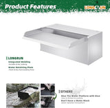 Longrun Pond Waterfall Box with Pump Kit, 304 Stainless Steel Pond Waterfall Spillway with 680 GPH 3000L/H Pump for Ponds, Pond Spillway Color-Changing LED Light Strip for Garden (11.8")
