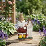 Topadorn 11" Resin Gnome Statue - Outdoor Decorative Garden Gnome Sculpture for Home, Yard, and Patio Decor