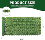 Artificial Ivy Privacy Fence Screen,59" X 118" UV-Anti Fake Leaves Plant Vine,Privacy Hedges Wall for Indoor Outdoor Garden Backyard Decor,Color Watermelon Leaves