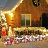 5Pcs Train Christmas Decorations Outdoor, X-mas Train Yard Signs with 8 Stakes, Gingerbread Xmas Tree Lawn Signs, Waterproof Christmas Yard Decorations Outdoor