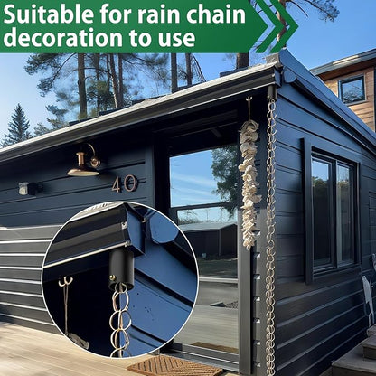 2 Pack Rain Chain Adapter for Gutter Rain Chain for Outside Metal Rain Chain Adapter with Bolt Rain Chain Gutter for Outside Gutter Downspout