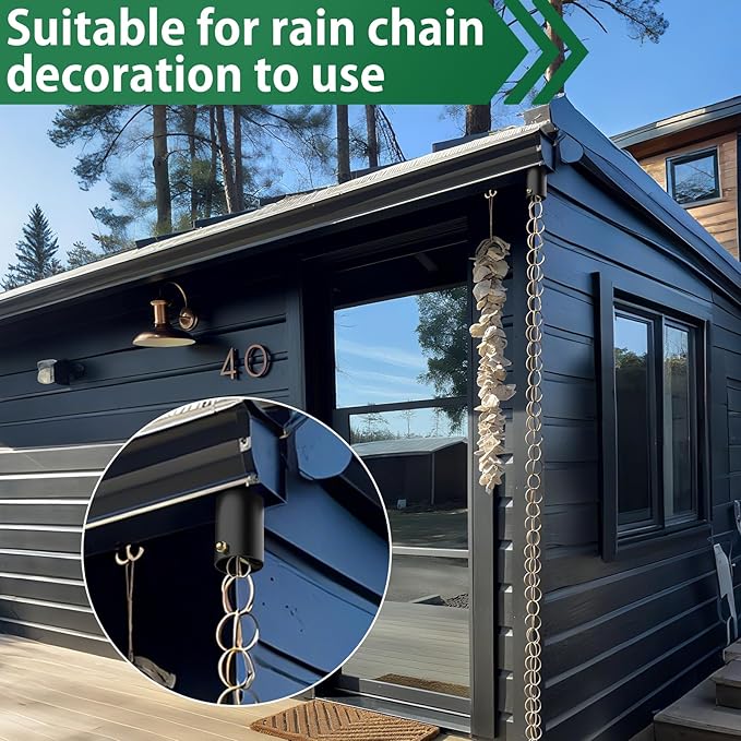 4 Pack Rain Chain Adapter for Gutter Rain Chain for Outside Metal Rain Chain Adapter with Bolt Rain Chain Gutter for Outside Gutter Downspout