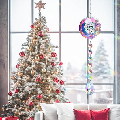 Teacher Gifts for Women, Teach Love Inspire - Suncatcher for Teacher Appreciation Gifts Home Office Bedroom Living Room, Sun Catcher Gift for Teacher Mothers Day Christmas Birthday