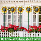 Wind Spinners Outdoor,5 Pack Sunflower Garden Stakes for Outdoor Decorations,Metal Wind Spinner Yard Art Decor for Patio,Lawn