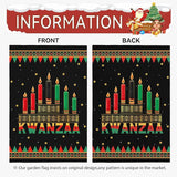 Kwanzaa Garden Flag Double Sided Polyester Yard Banner with Kinara and Red Black Green Candles Holiday Outdoor Flags for African American Heritage Celebration Décor 12x18 Inch