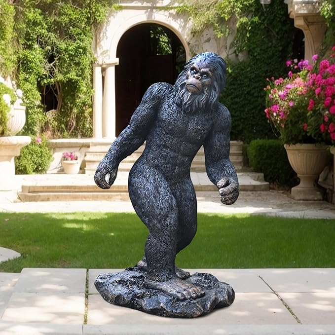 Garden Statues Bigfoot Yard Decor - Grandpa Yeti Large Lawn Products Life Size Sasquatch Figurine Resin Tall Outdoor Sculpture for Outside Decorations Patio Front Porch