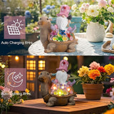 Etlemonde Solar Gnomes Outdoor Turtle Garden Statue for Yard with Outdoor Decorations for Patio Mom Gift