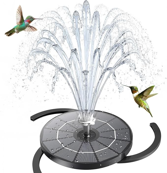 AISITIN 3.5W Solar Water Fountain with Storage & Integrated Bracket, Floating Solar Fountain Pump with Nozzles for Bird Bath, Garden, Pond, Pool, Aquarium and Outdoor