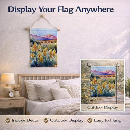 Caroline's Treasures New Mexico Yucca Flower in Watercolor Garden Flag Mailbox Flag Decorative Yard Flag Banner Outside Patio Artwork Yard Flower Beds, Garden Size, Multicolor