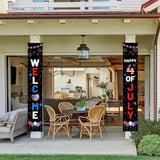 BlissYard 4th of July Themed Decorations 2Pcs Patriotic Decor Door Banner USA Banners Hanging Porch Signs for Independence Memorial Veterans Labor Day for Front Yard Indoor Outdoor Supplies