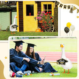 2026 Graduation Porch Goose Sign Congrats Grad Wooden Sign Graduation Cap Shaped Wooden Goose Signs Accessories Decor for Yard Porch Lawn