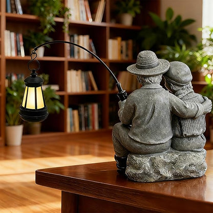 Teaeeno Couple Decor Outdoor Solor Light, Timeless Moments for A Lifelong Partnership, Gifts for Garden/Patio Decor, Essential Gifts for First Love/Anniversaries,Creating A Romantic Ambiance(Stone)