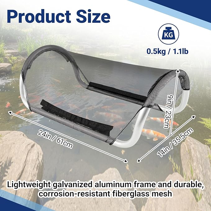 Vicenpal Koi Castle Cave for Pond Outdoor Fish Hideout for Koi Pond Decorations Predator Protection Tunnel for Ponds Aquariums Terrariums, 24" x 14" x 9"(24 x 14 x 9 Inch)