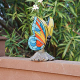 Rezpuao Solar Butterfly Garden Statues,Butterfly Decor for Outdoor,Resin Colorful Butterflies Figurine with Solar Light for Patio,Balcony,Yard,Lawn Ornament,Perfect Garden Gift