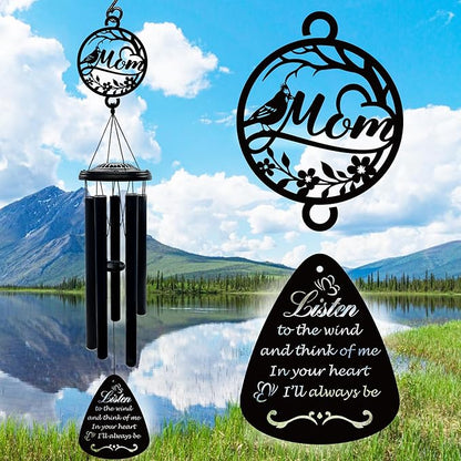 37'' Sympathy Gifts for Loss of Mom,Memorial Wind Chimes for Loss of Mother,Condolence Bereavement Gifts in Memory of Mom,Black