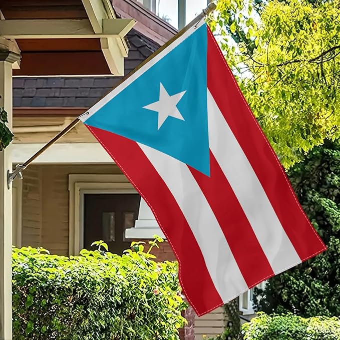 3x5 Feet Light Blue Puerto Rico Flag Tapestry Puerto Rican National Flags with 2 Brass Grommets for Indoor Outdoor Yard House Garden Decor Vivid Color Durable Polyester