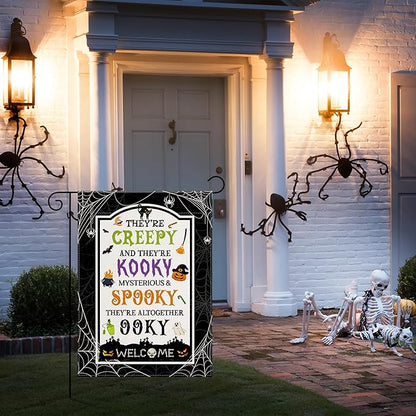 OHOME Halloween Party Decorations - Welcome Garden Flag | Halloween Decorations for Outdoor Indoor Outside - Trick or Treat Banner for Garden Porch Patio Lawn Yard Party Favors Supplies,12x18 Inch