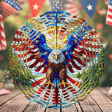 10 Inch 3D Flag Eagle Wind Spinner, Unique Metal Hanging Kinetic Wind Sculpture Gifts for Women Mom Grandma Wife, Outdoor & Indoor Decorations, Yard and Garden Ornament