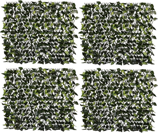 Expandable Fence Privacy Screen for Balcony Patio Outdoor,Decorative Faux Ivy Fencing Panel,Artificial Hedges (Single Sided Leaves)…