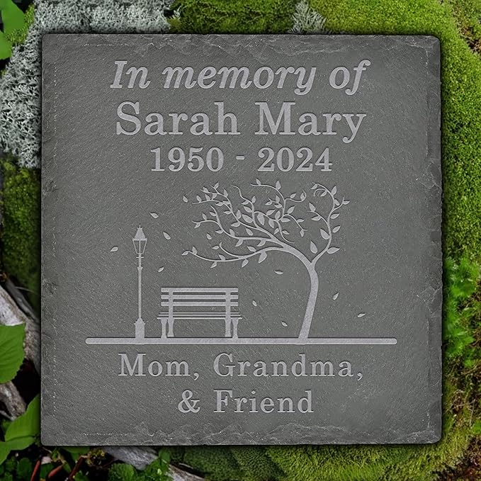 Personalized Memorial Stone Memorial Garden Stone - Sympathy Gifts for Loss of Dad, Mom or Loved One - Bereavement, Remembrance and Condolence Gift - in Memory Square