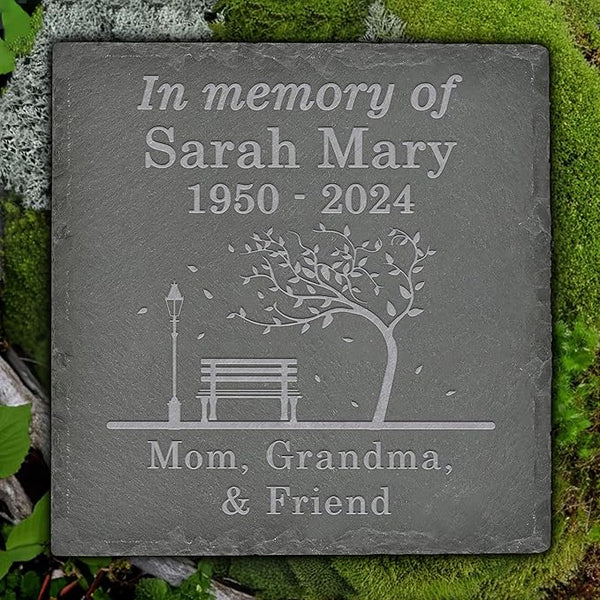 Personalized Memorial Stone Memorial Garden Stone - Sympathy Gifts for Loss of Dad, Mom or Loved One - Bereavement, Remembrance and Condolence Gift - in Memory Square