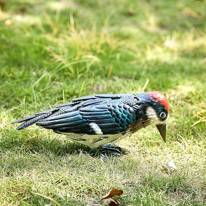 Metal Woodpecker Bird Figurine - Beautiful Backyard & Garden Gift, Birds Statue Sculpture Art Large Realistic - Outdoor Spring, Summer Metal Yard Art for Lawn Ornament Decoration Ornament Decor 7" H