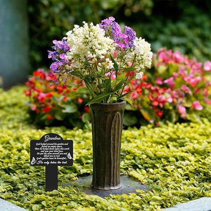 Roowest Cemetery Grave Decorations Acrylic Memorial Stakes Grave Stake Markers Sympathy Garden Plaque Waterproof Remembrance Sympathy Gift for Cemetery Graveside Outdoors Yard(Grandmother)