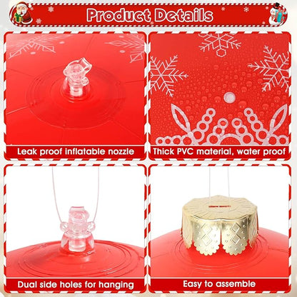 Flasoo 12 Pack Giant Inflatable Christmas Ornaments for Outdoor Decoration, Big Christmas Balls for Front Door Yard Tree Hanging (9 Inch, 12 Inch, 16 Inch)