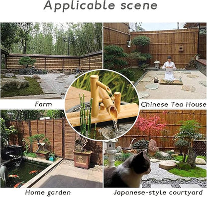 Water Features for The Garden Bird Bath Bamboo Fountain Outdoor WaterFountain is Suitable for Garden Fish Tank Ponds, Etc. to Make It More Exquisite,3(2(60cm/23.6in)