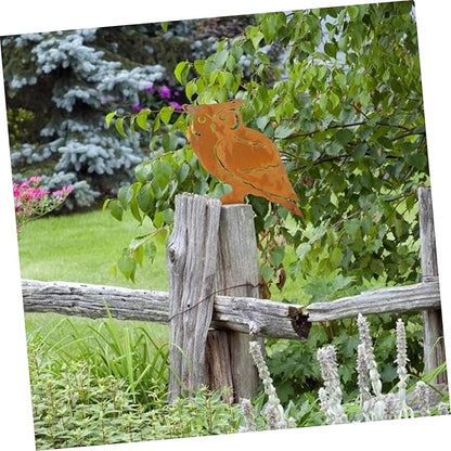 1pc Iron Owl Statue Garden Decorations Lawn Ornaments Unique Owl Modeling
