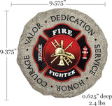 Spoontiques Firefighter Stepping Stone - Garden Décor - Decorative Stone for Patio Home Lawn and Yard