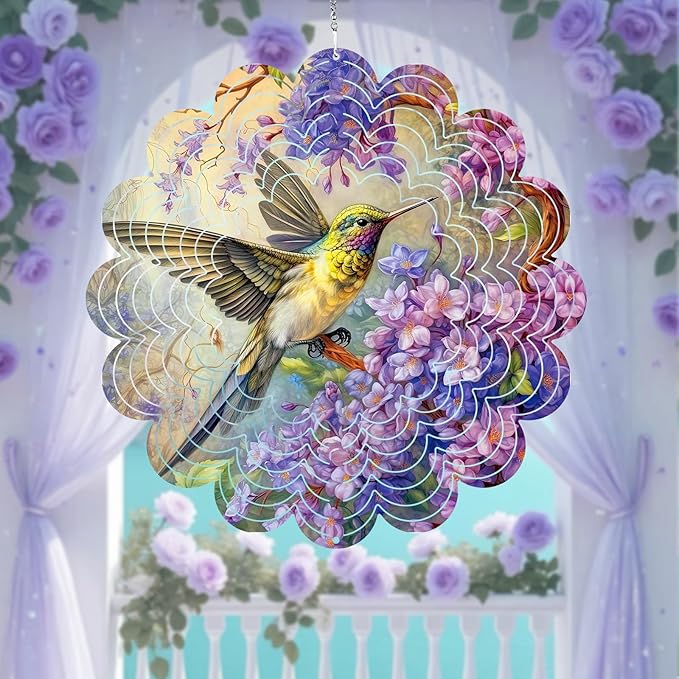 Hummingbird Gifts for Mom, Moms Wind Spinners, Mother's Day Best Gift for Mom, Mother Birthday Gift from Daughter Son, Love Reminder Gifts for Mother's Day, Garden Decor Gifts for Outside, Patio, 12in