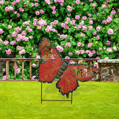 Attraction Design Butterfly Garden Stake Decorative Butterfly Yard Stake, Cute Insect Decor Metal Yard Art Decor Outdoor Garden Decoration for Patio Porch Lawn Pathway Backyard (Colorful)