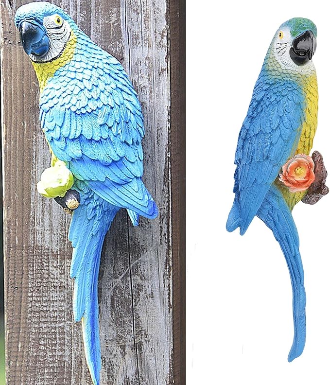 Fdit Vibrant Sculpture, Carving Weather Proof Figurine Lightweight Garden Statue with Vibrancy for Outdoor Indoor Decoration (Left Blue)