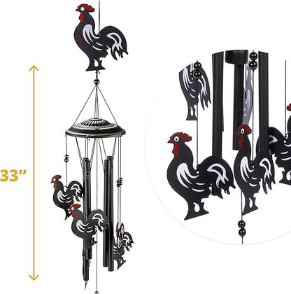 VP Home Rooster Wind Chimes for Outside, Unique Wind Chimes with Elegant Design for Gardens, Patios, and Porches, Thoughtful Gifts for Mom, Grandma, and Rooster Decor Lovers