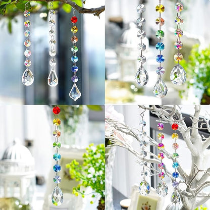 kanpura DIY Suncatchers 164pcs Sun Catchers Making Kit for Adults Clear Hanging Prism Sun Catcher with Crystals Rainbow Maker for Window Wedding Garden Christmas Decor
