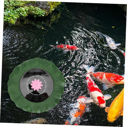 MERRYHAPY Solar-powered Floating Fountain with Nozzles for Ponds and Gardens Durable Lotus-leaf Design for Summer Outdoor Decor