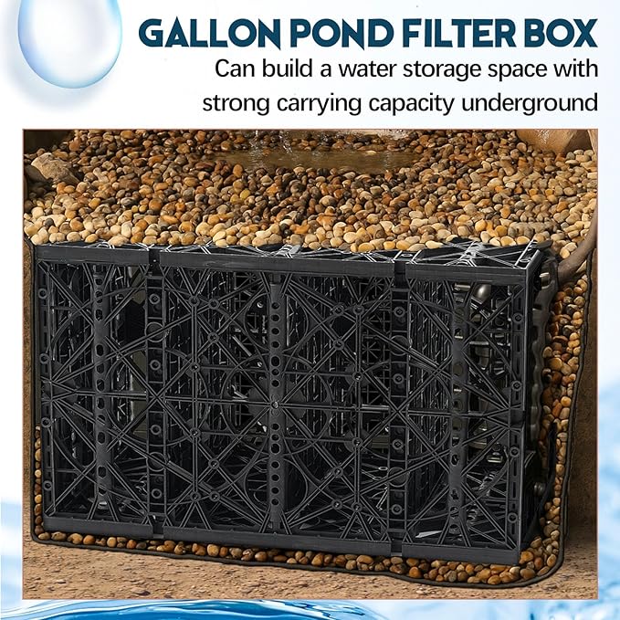CroBlissful 1 Pack 45.7 Gallon Water Bricks Blocks Water Storage Module Block Matrix Block System for Pondless Waterfalls Disappearing Waterfalls or Fountain Features Garden