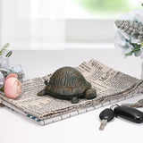 JUXYES Turtle Cast Iron Key Hider Outside Spare Door Key Box Outdoor Small Garden Statues Ornament, Turtle Indoor Decoration Jewelry Trinkets Box for Key, Ear Studs, Ring, Paper Clip