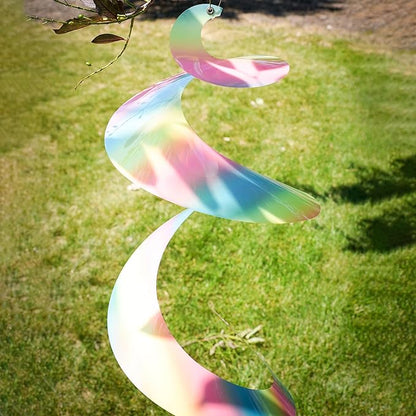 In the Breeze 9159 — 30-inch Striped Iridescent Twister Tail — Colorful Suncatcher Wind Spinner for Yards and Gardens, Humane Animal Deterrent…
