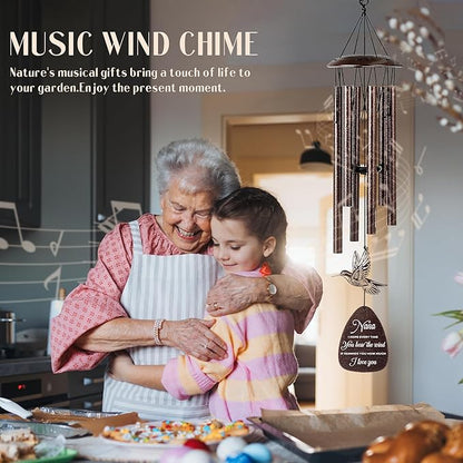 Nana Gifts Wind Chimes - Metal Hummingbird Windchimes with Card Indoor Outdoor Hanging Decor Best Grandma Gift from Grandkids for Appreciation Grandparents Day Christmas New Year Birthday