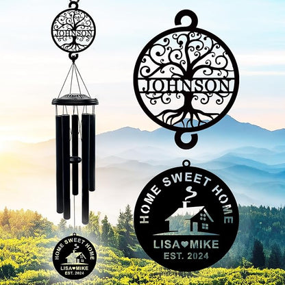 37'' Personalized House Warming Gifts New Home Wind Chimes,Housewarming Gifts Ideas for Women, Men, Couple, New Homeowner,Outdoor Decor for Patio,Garden,Yard