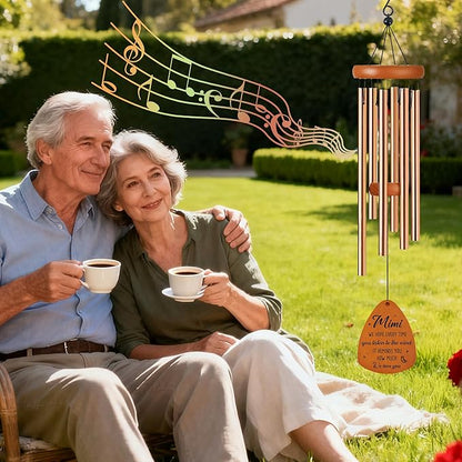 Mimi Wind Chimes for Outside, Gifts for Mimi Grandma Windchimes Outdoors for Patio Porch Garden Yard Hanging, Mothers Day Birthday Gifts for Mimi from Grandkids