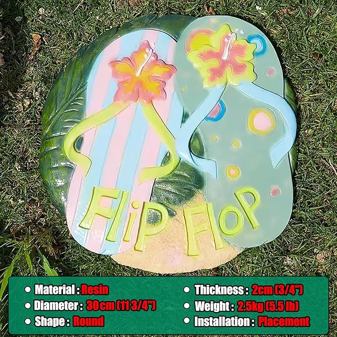 Stepping Stone Decorative Step Stones That Stake Into The Ground, Landscaping Stepping Stone/Walkway Tiles, Yard Decor Pathway Pavers Stones Ornaments(Green)