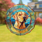 Labrador Retriever Wind Spinner Dog Memorial Gifts, Vibrant 3D Kinetic Aluminum Metal Yard Art, Loss of Dogs Sympathy Gifts, Hanging Outdoor Garden Decor, 8" Wind Sculptures for Patio, Porch (LR 8)