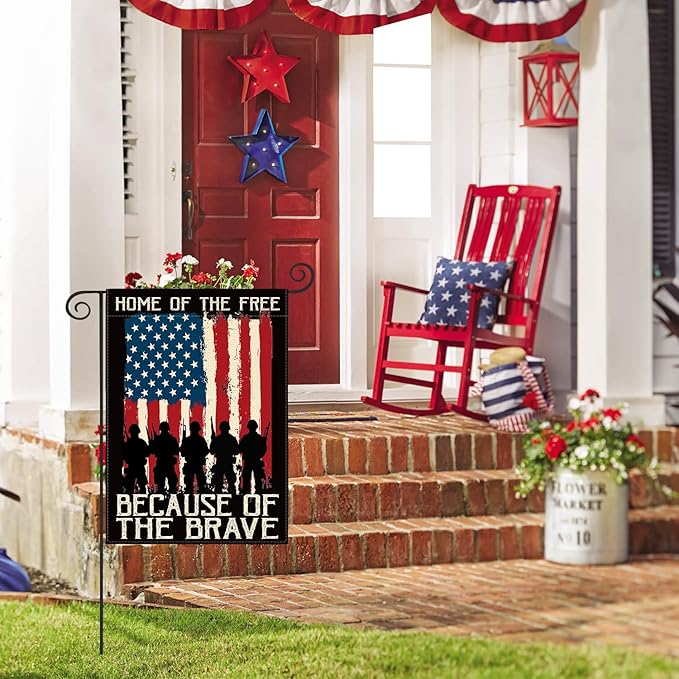 AVOIN colorlife Memorial Day Patriotic Garden Flag 12x18 Inch Double Sided, Veteran USA flag 4th of July Independence Day Yard Outdoor Decoration