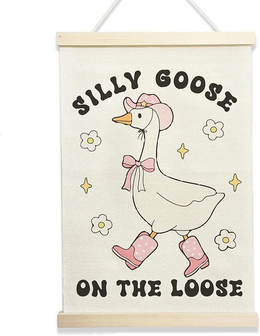 Nursery Wall Hanging Banner, Cute Animal Wall Decor for Baby and Kids Room, 12x17 Inch Fabric Hanging Art. (146)
