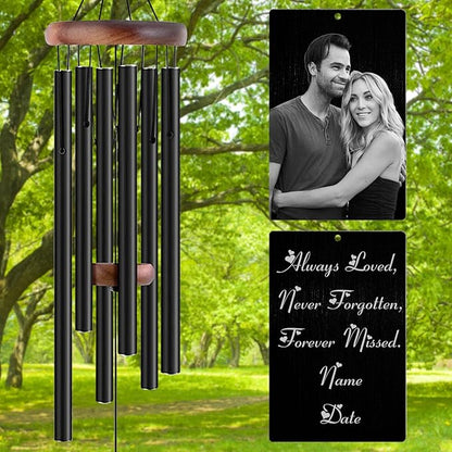 Personalized Wind Chimes Memorial Engraved Gift,Custom Sympathy Wind Chime for Loss of Loved One,Customized Mother Father Dog Pet Family Remembrance Bereavement Gifts